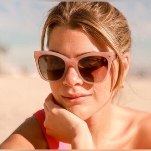 Biscayners Miami Palm Pink Sunglasses TAC Polarized Brown Gradient Lenses